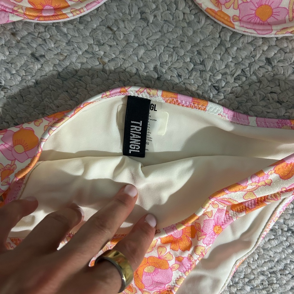 Triangl Floral Underwire Bikini Set in Pink & Orange - Picture 3 of 4